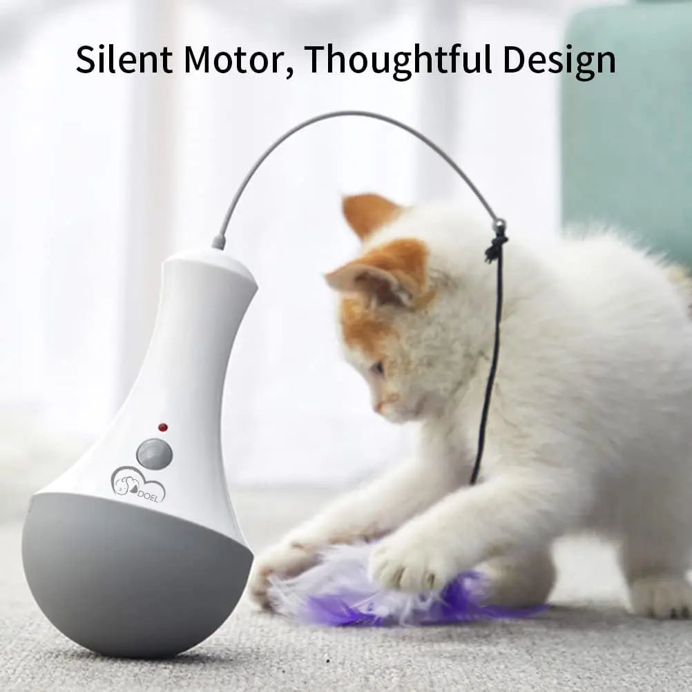 DOEL automatic feather teaser toy for interactive cat play — GoPoofy