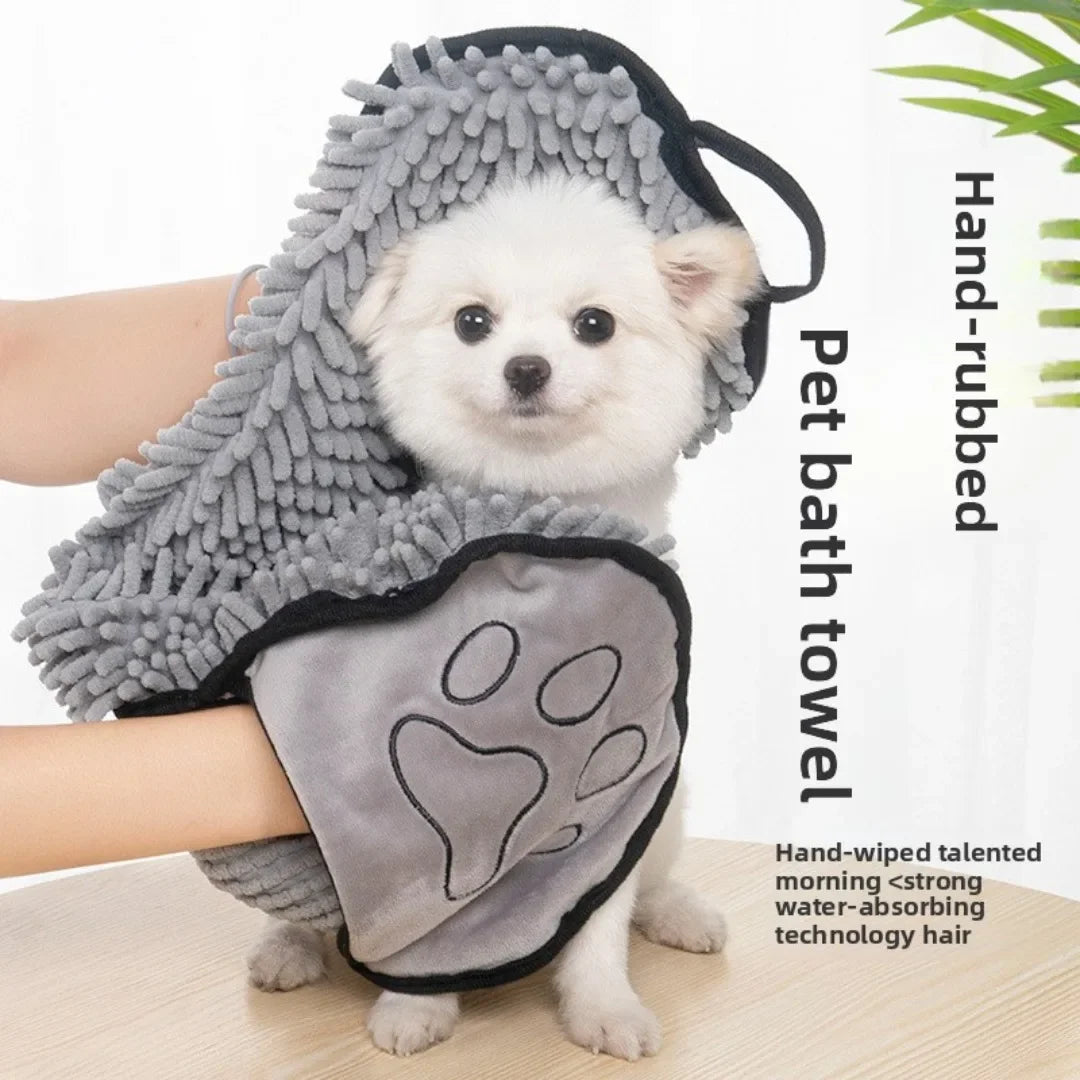 Quick-dry coral fleece bath towel for dogs and cats