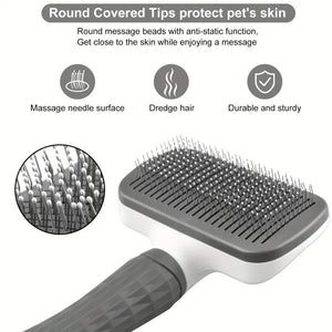 Soft-tip detangling brush for long and short-haired dogs and cats