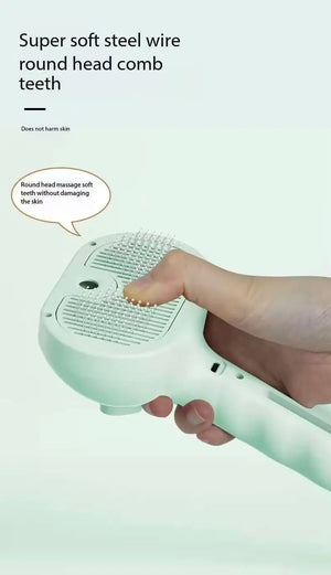 Spray mist grooming comb for cat fur cleaning and massage