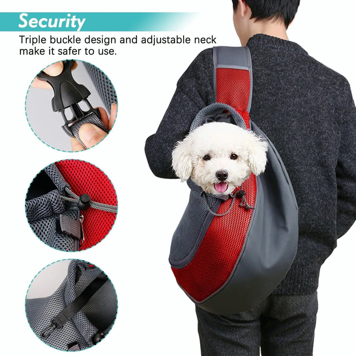 Mesh oxford sling carrier bag for small dogs