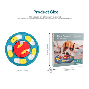 Interactive slow feeder puzzle bowl for dogs