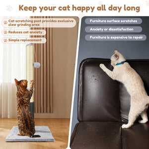 Tall cat scratching post and climbing tower for indoor cats