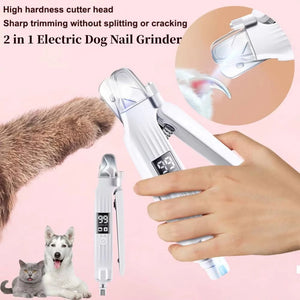 2-in-1 electric nail trimmer and grinder for dogs and cats — GoPoofy
