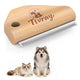 Stainless steel deshedding brush with wooden handle for dogs and cats