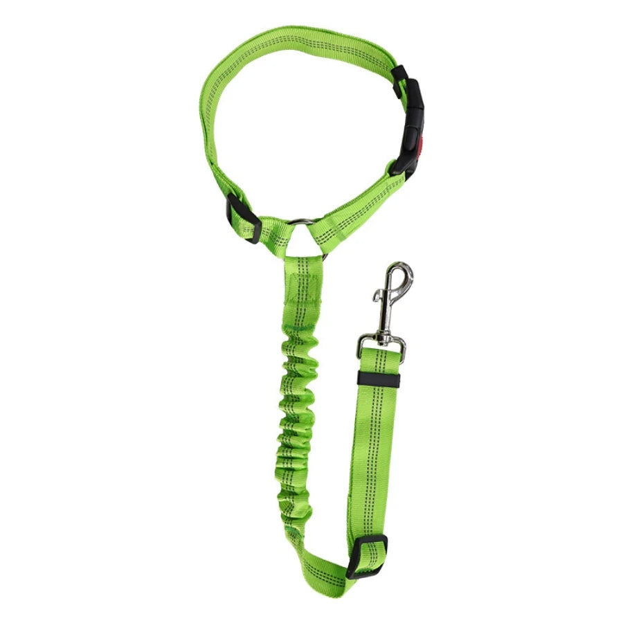 Elastic reflective nylon car seatbelt leash for dogs