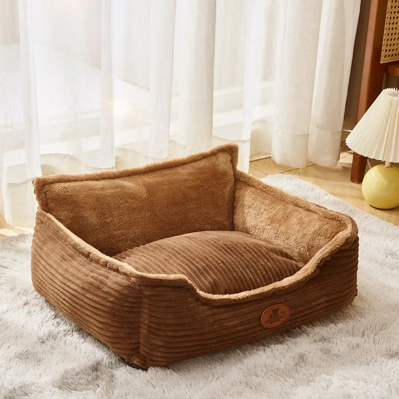 Washable corduroy pet sofa bed for small to medium dogs and cats