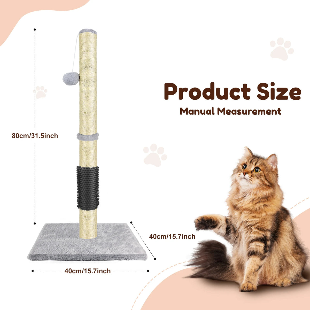 Tall cat scratching post and climbing tower for indoor cats