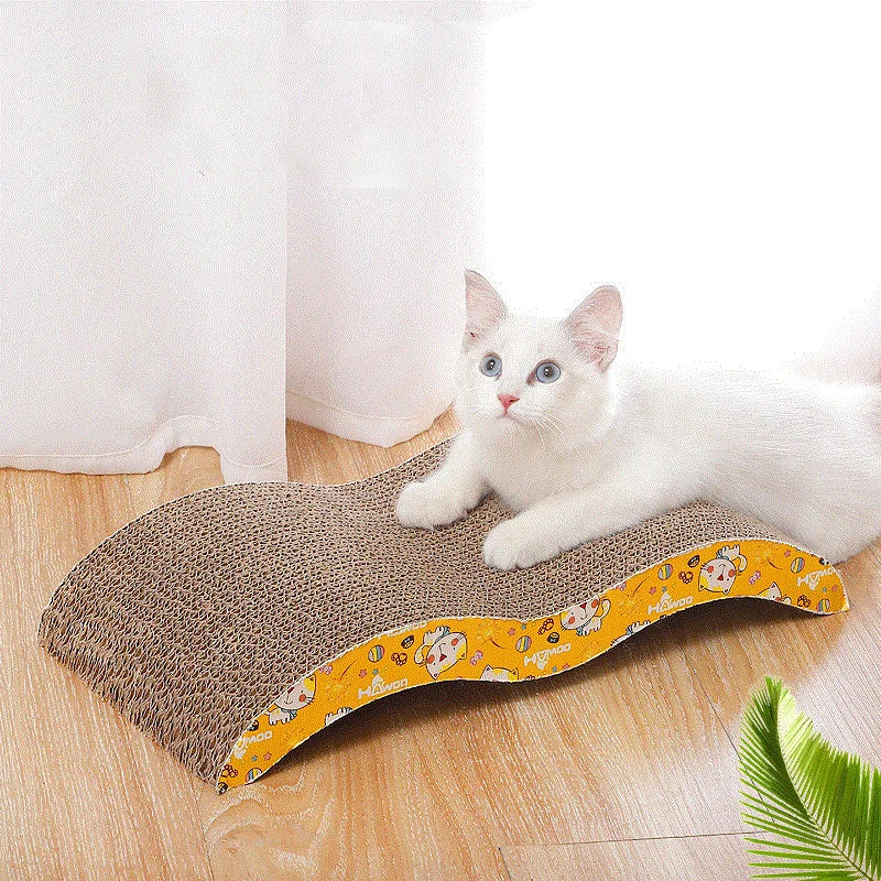 Reversible corrugated cardboard scratching pad for cats