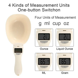 Digital food measuring scoop scale with LED display for pet food