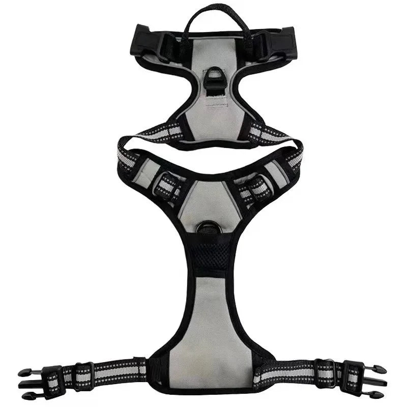 Reflective breathable nylon vest harness for small to large dogs