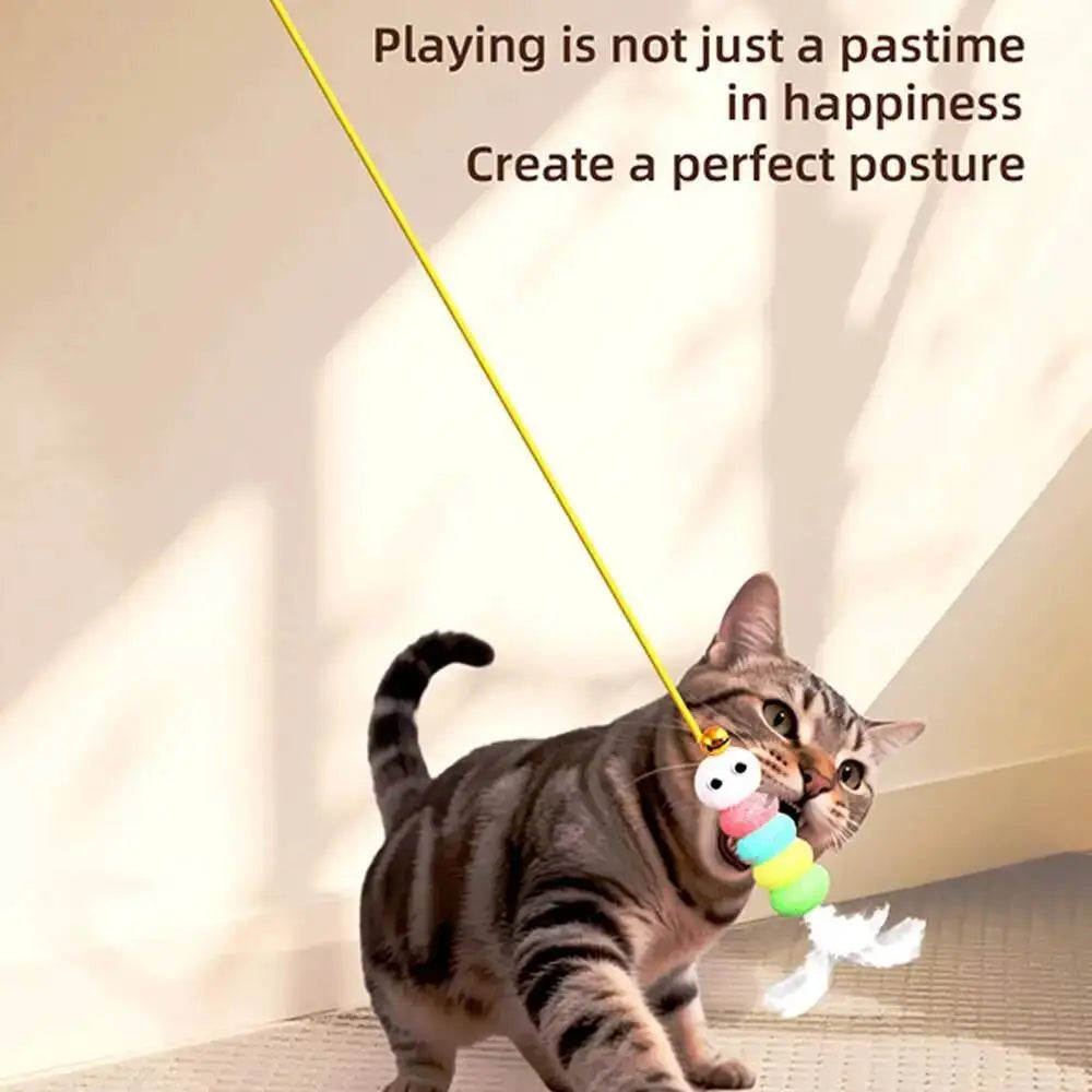 Automatic rechargeable hanging teaser toy for interactive cat play