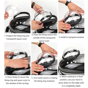 Transparent bubble backpack pet carrier for cats and small dogs
