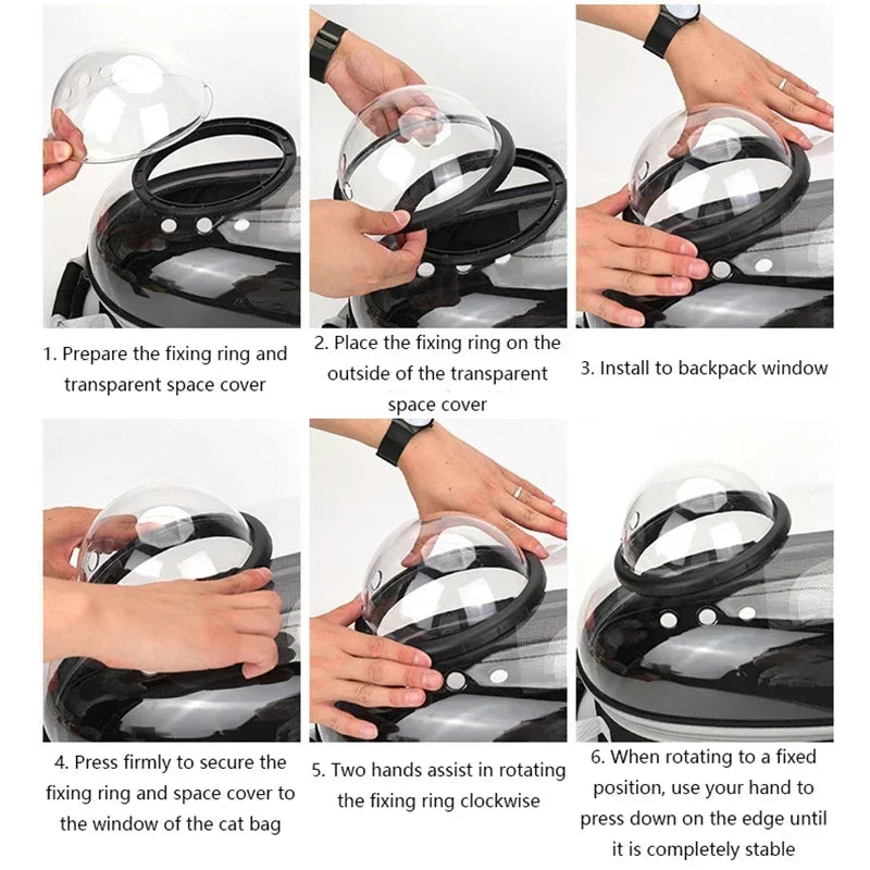 Transparent bubble backpack pet carrier for cats and small dogs