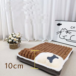 Corduroy sofa-style dog bed with removable washable cover
