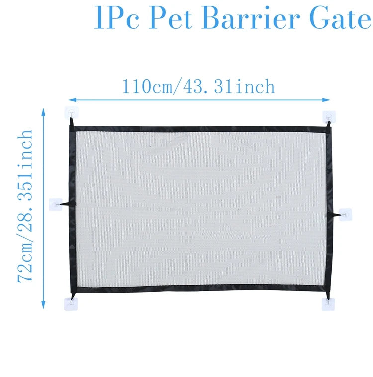 Foldable breathable mesh safety gate for dogs