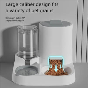 Gravity-fed spill-proof water dispenser for cats and dogs, no electricity needed