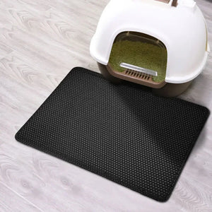 Double-layer waterproof litter trapping mat for cats