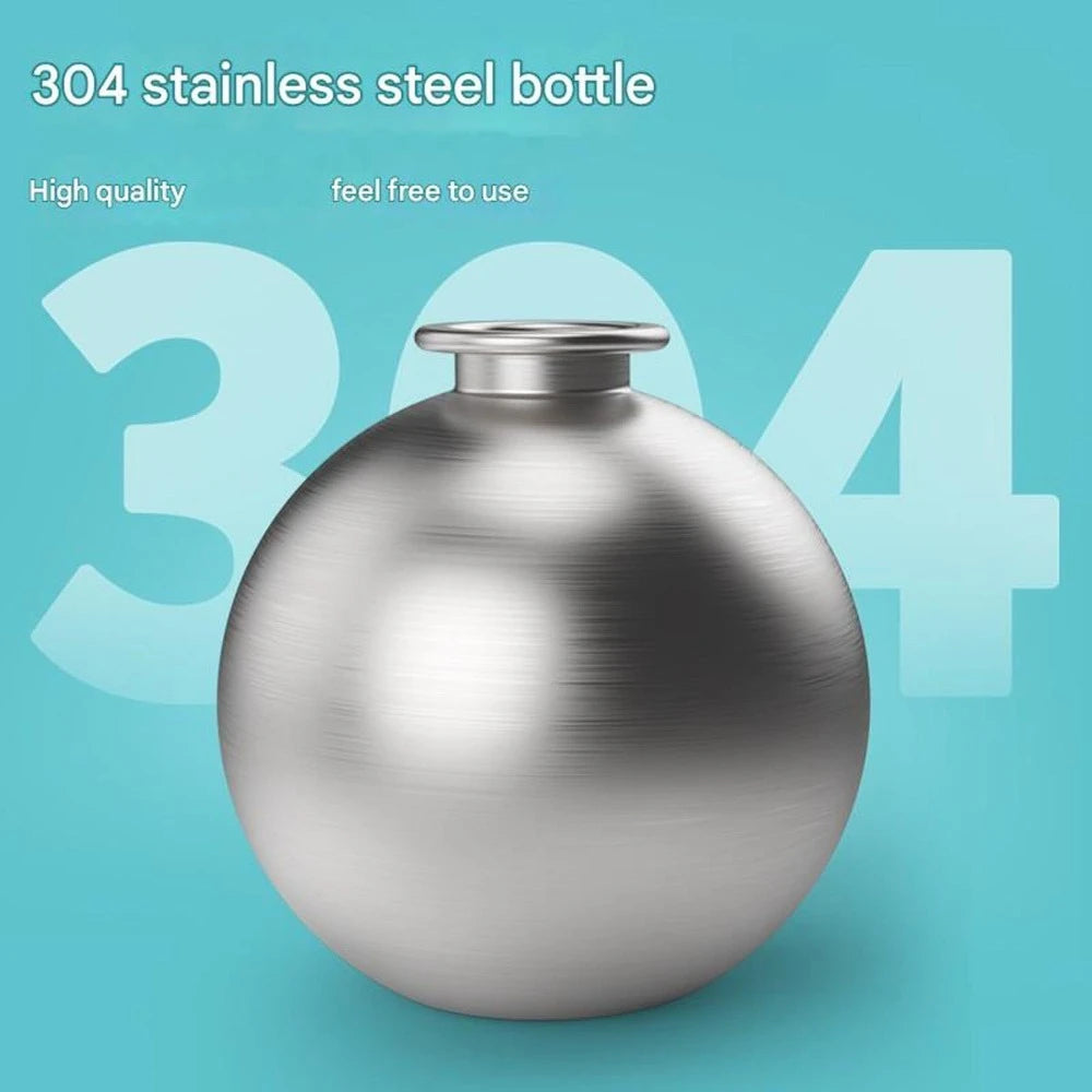 Stainless steel dog water bottle with built-in silicone bowl