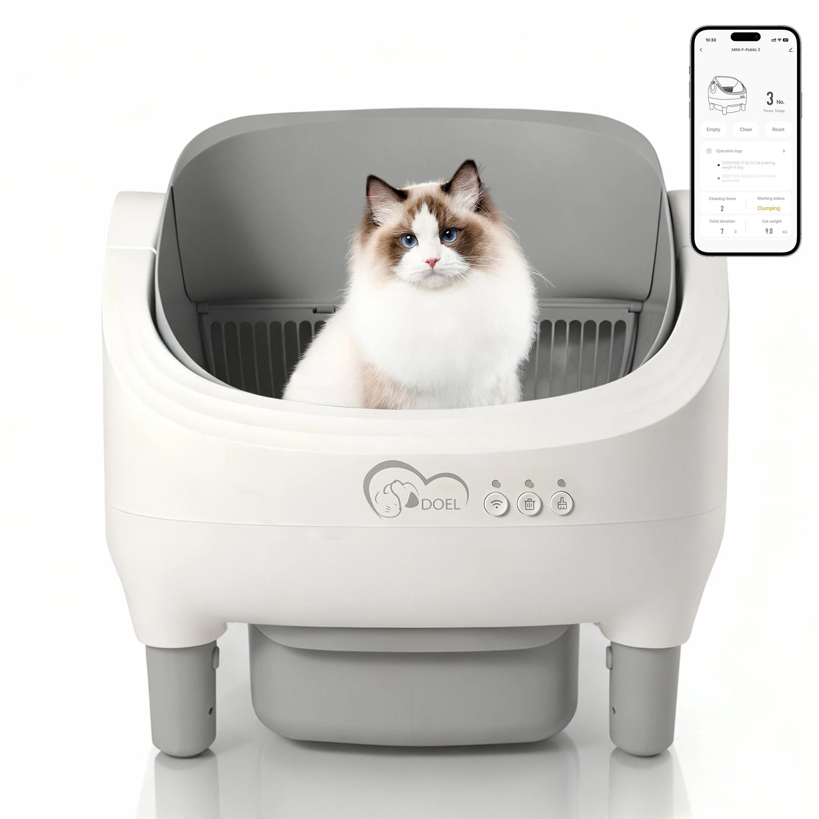 DOEL Self-Cleaning Litter Box with App Control