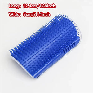 Wall-corner self-grooming brush for cats