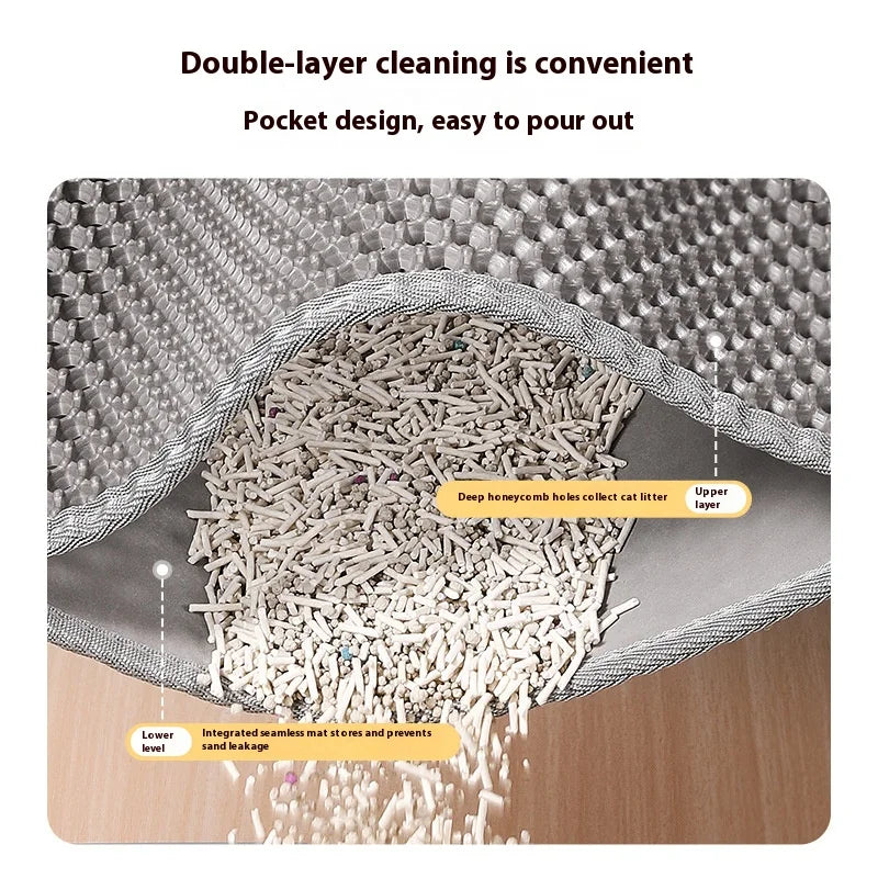 Waterproof 2-layer litter trapping mat for cats