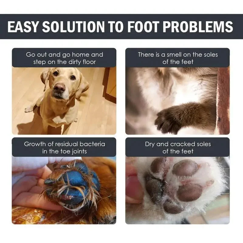 Rinse-free paw cleaning foam with silicone brush for dogs and cats