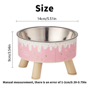 Elevated ice cream design stainless steel feeding bowl for dogs and cats