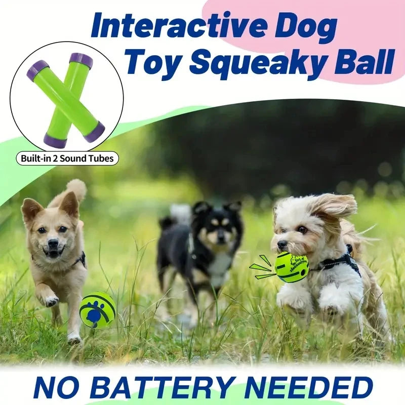 Interactive giggle ball toy for dog IQ training and play