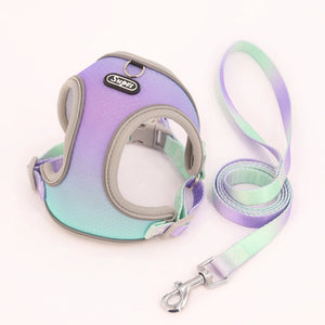 Adjustable reflective step-in vest harness for dogs and cats
