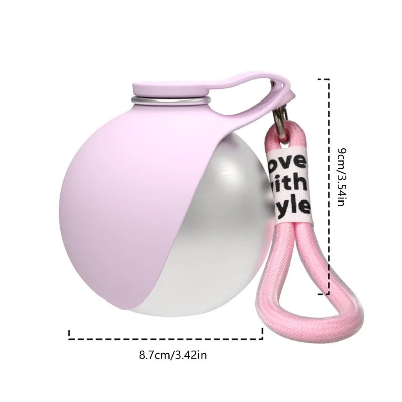Stainless steel dog water bottle with built-in silicone bowl