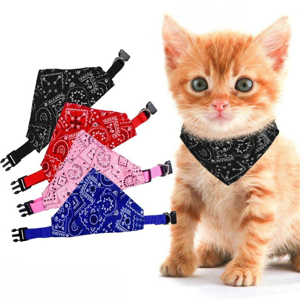 Adjustable triangle bandana scarf collar for dogs and cats