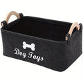 Felt storage basket for pet toys and accessories