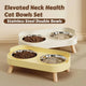 Tall Raised Pet Feeder with Two Stainless Steel Bowls