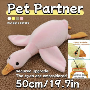 Soft plush duck companion toy for dogs and cats
