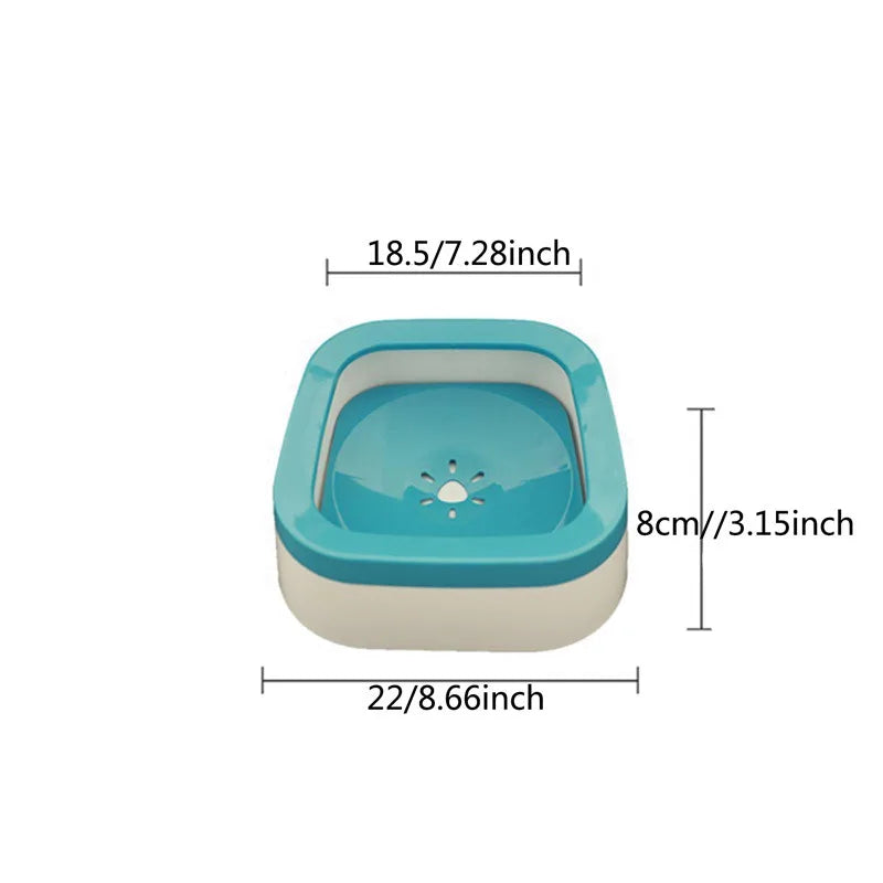 Anti-splash 1L plastic water bowl for dogs and cats