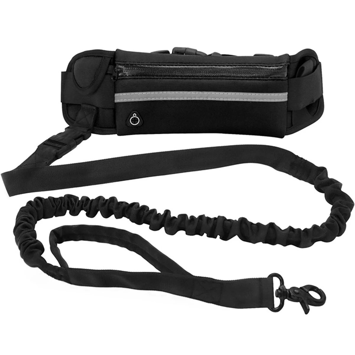 Hands-free reflective dog leash with adjustable waist belt