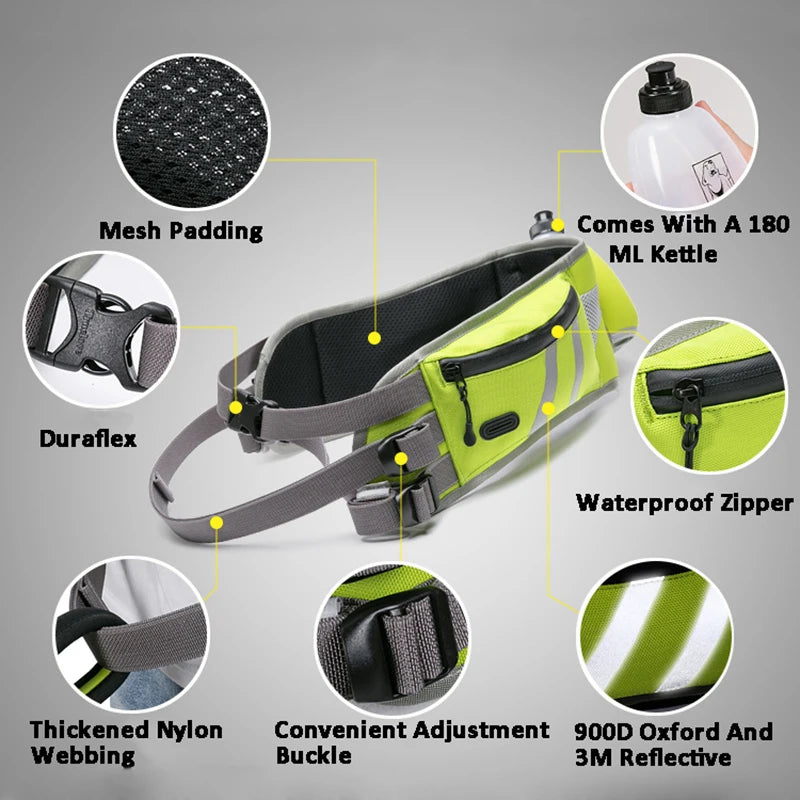 Reflective Dog Walking Waist Bag — Hands-Free Leash Belt