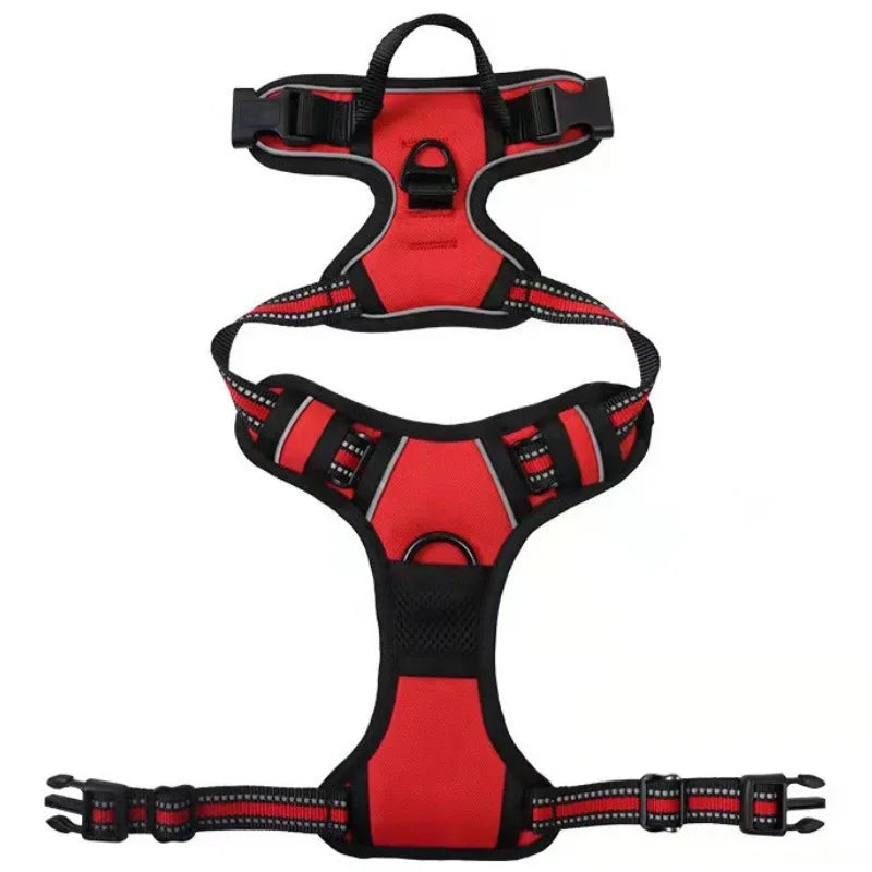 Reflective breathable nylon vest harness for small to large dogs