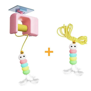 Automatic rechargeable hanging teaser toy for interactive cat play