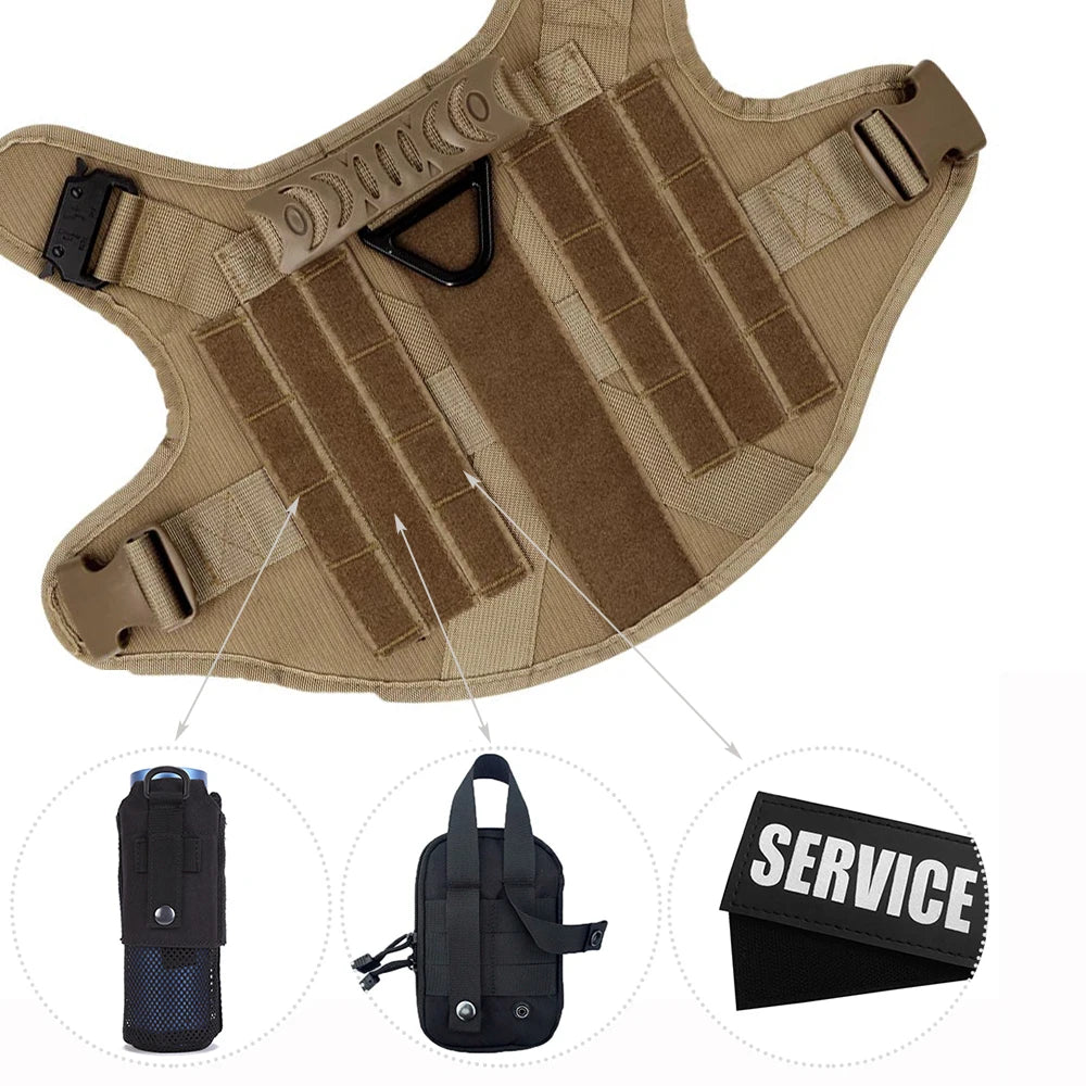 Adjustable training harness and leash set for medium to large dogs
