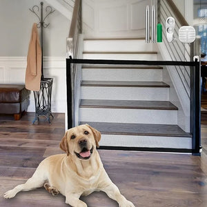 Foldable breathable mesh safety gate for dogs