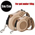 Retractable nylon dog leash with adjustable 3m or 5m length