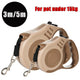 Retractable nylon dog leash with adjustable 3m or 5m length