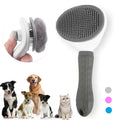 Self-cleaning hair removal grooming brush for dogs and cats