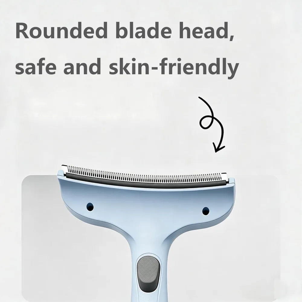 Curved deshedding grooming comb for dogs and cats