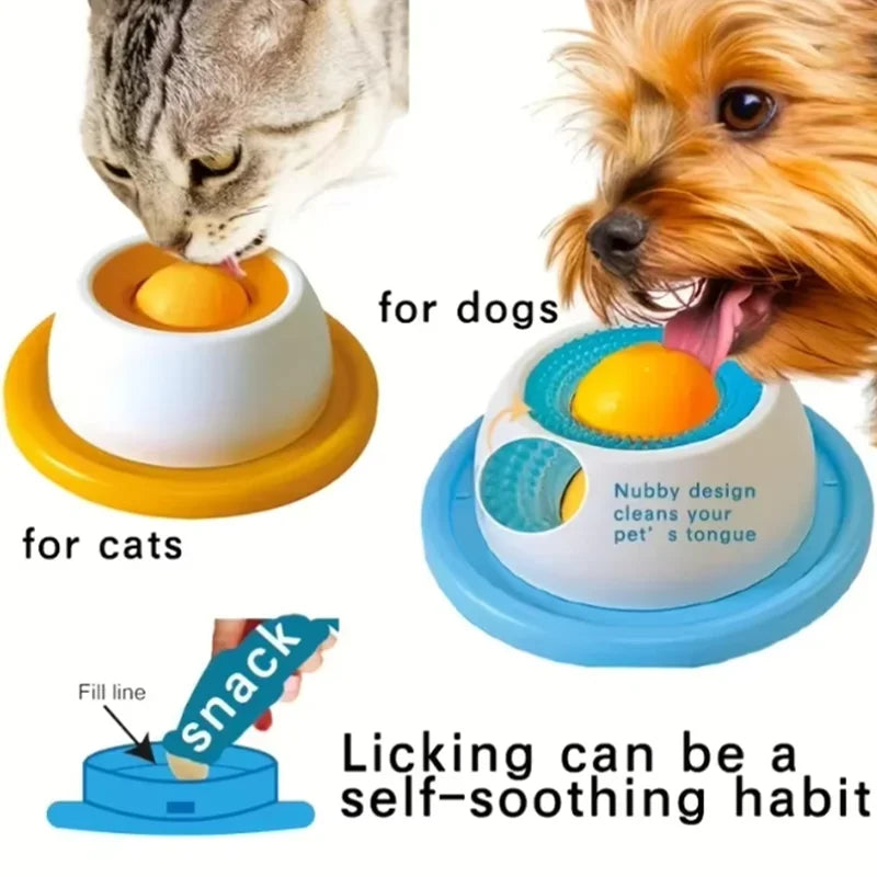 Anti-tip slow lick mat toy for dogs and cats