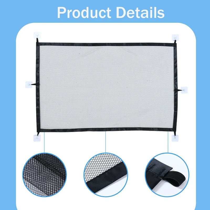 Foldable breathable mesh safety gate for dogs