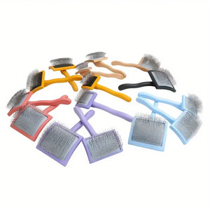 Extra-long pin slicker brush for thick or curly dog and cat coats