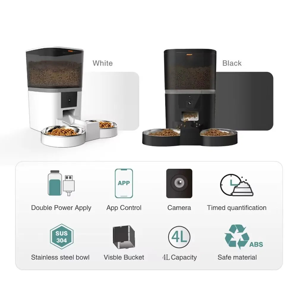 Smart Pet Feeder with Camera - 4L Automatic Dispenser - GoPoofy